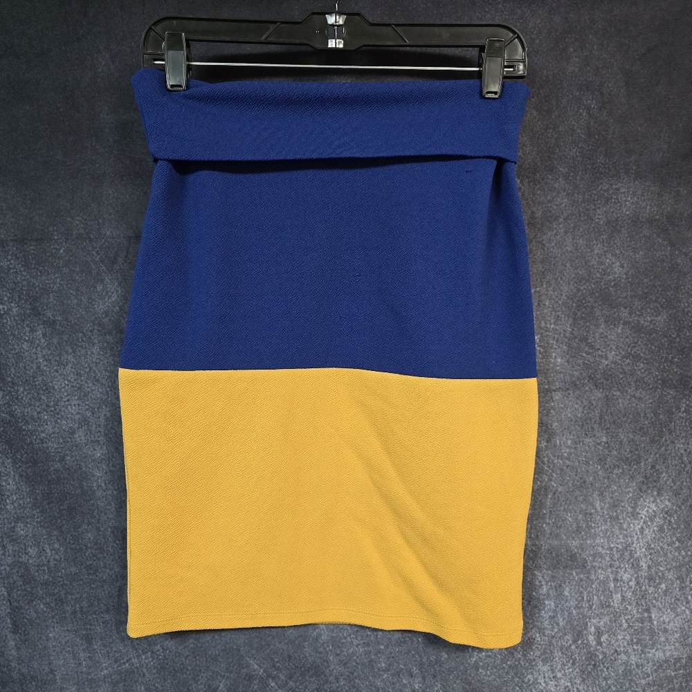 LuLaRoe Blue and Yellow Pencil Skirt